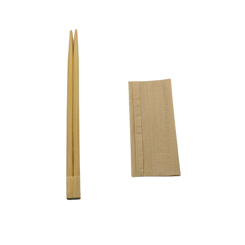 Bamboo cutlery Set (chopsticks+tissue) 500pcs