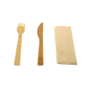 Bamboo cutlery Set (knife+fork+tissue) 500pcs