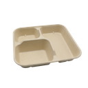 本色纸浆方形餐盒（3格）(1000ml;22.5*20*4cm;200pcs)