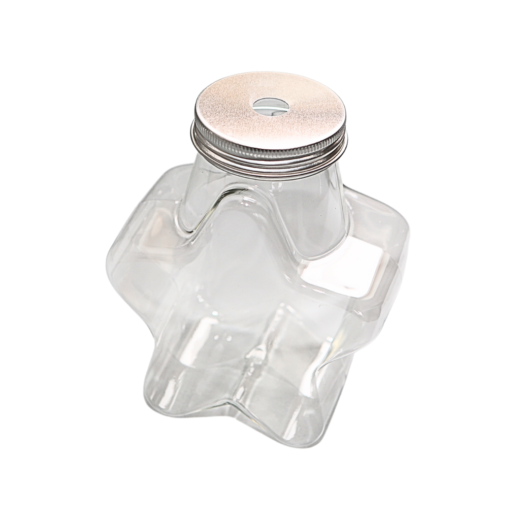 Plastic star shaped cup with lid(500ml;200pcs)