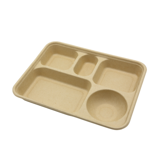 [GT086002] Pulp meal box(5 grids big)(1250ml;28*21.5*3.8cm;200pcs)